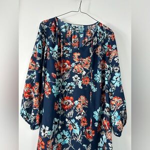 Violet & Claire Navy Floral Blouse